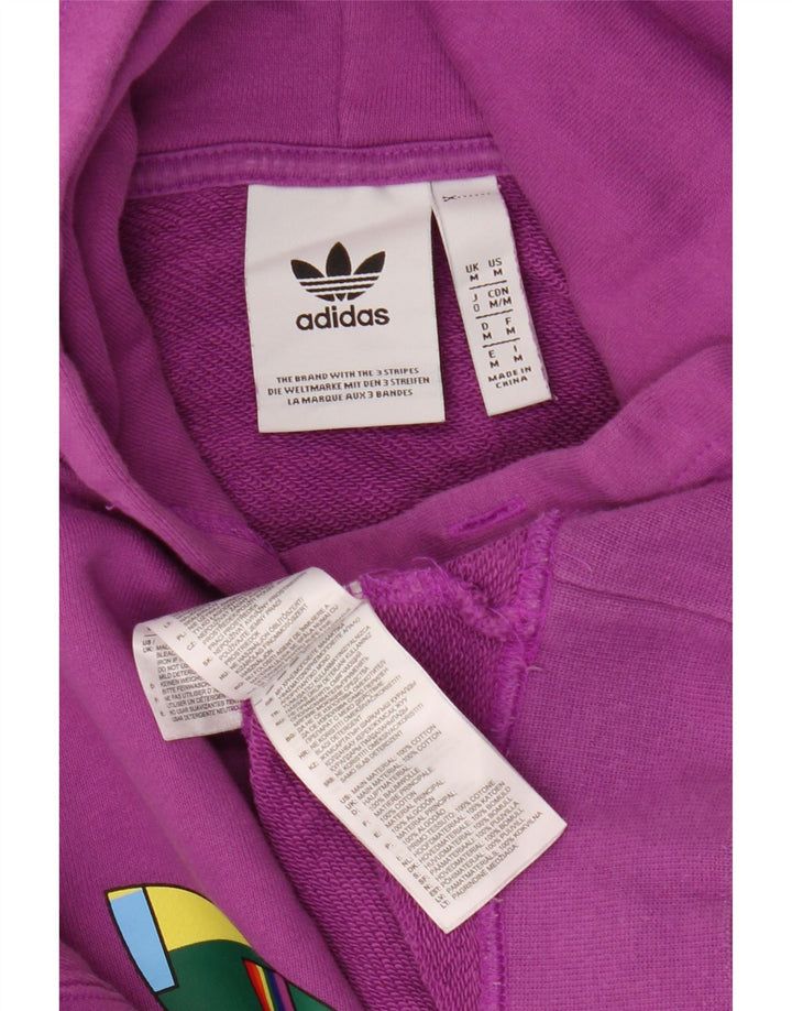 Adidas Herre Oversized grafisk hættetrøje Jumper Medium Lilla Bomuld