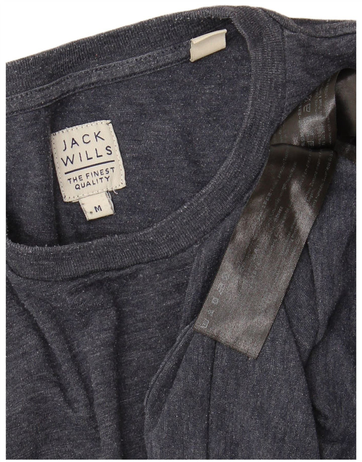 Jack Wills Herre T-shirt Top Medium Marineblå Flecked Bomuld
