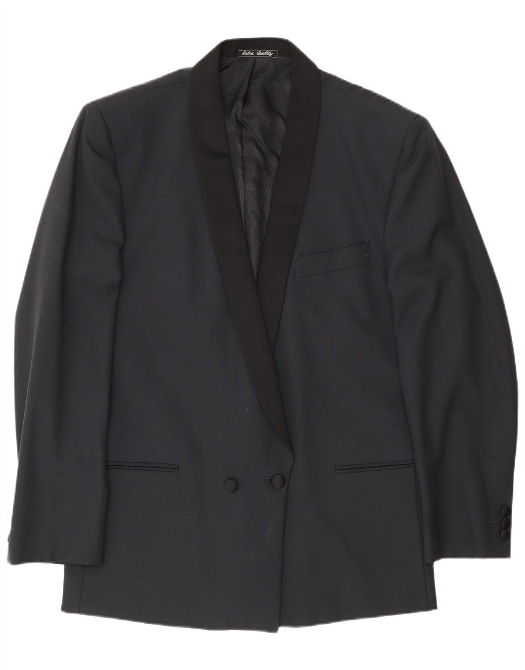Profilo Herre Dobbeltradet Blazerjakke IT 48 Medium Sort Virgin Wool