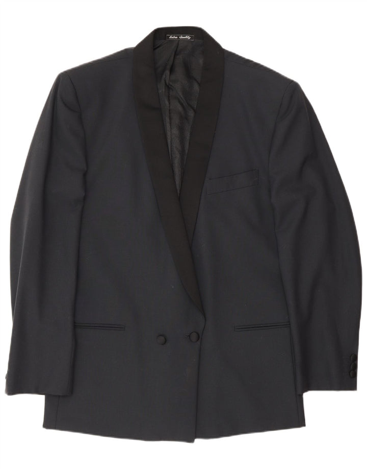 Profilo Herre Dobbeltradet Blazerjakke IT 48 Medium Sort Virgin Wool
