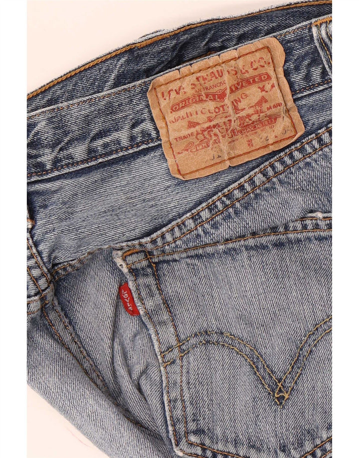 Levi's Mens 501 Distressed Straight Jeans W32 L34 Blå