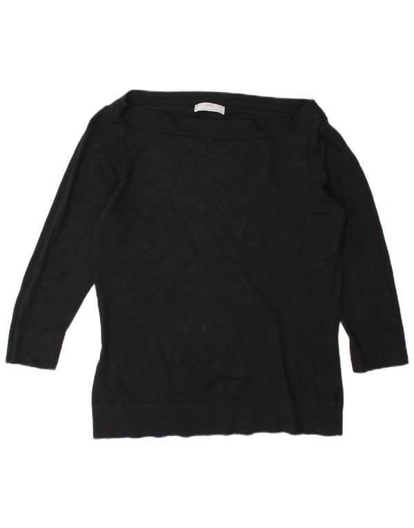 Marks & Spencer Dame Vippetop 3/4 ærmer UK 10 Small Black Viscose