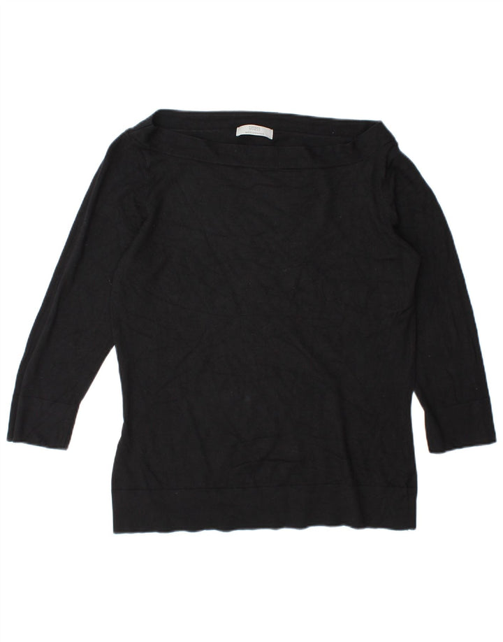 Marks & Spencer Dame Vippetop 3/4 ærmer UK 10 Small Black Viscose