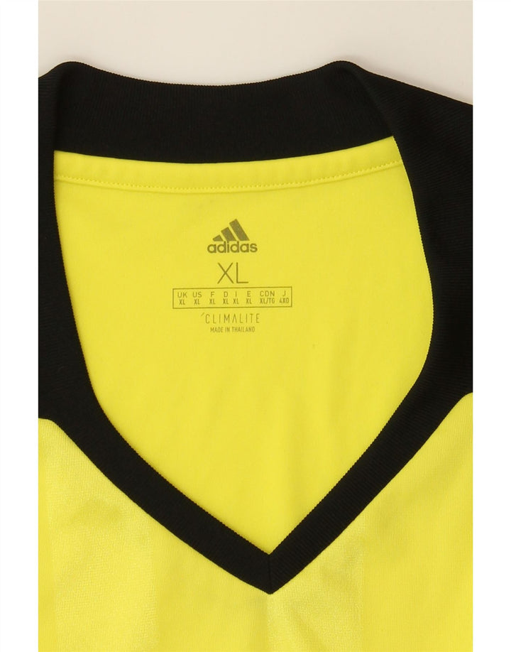 ADIDAS Mens Climalite Top Long Sleeve XL Yellow Polyester Vintage Adidas and Second-Hand Adidas from Messina Hembry 