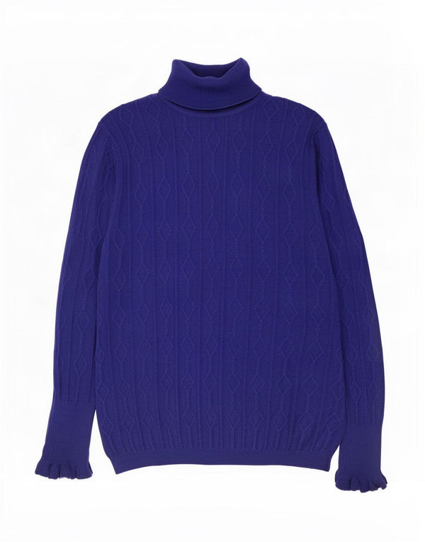 Viyella Womens Roll Neck Jumper Sweater UK 18 XL Navy Blue Wool