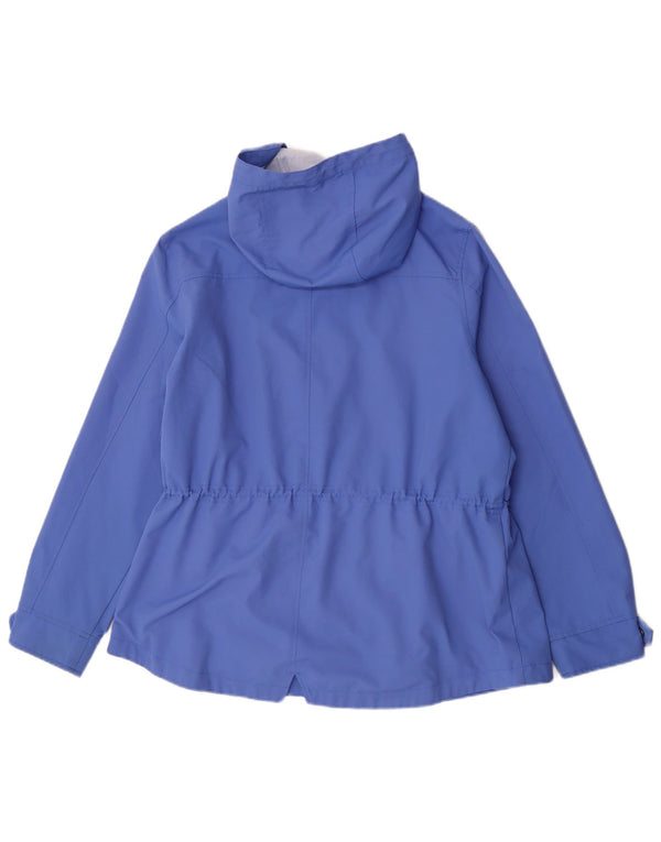 Crew Clothing Dame Regnjakke med hætte UK 16 Stor Blå Polyester