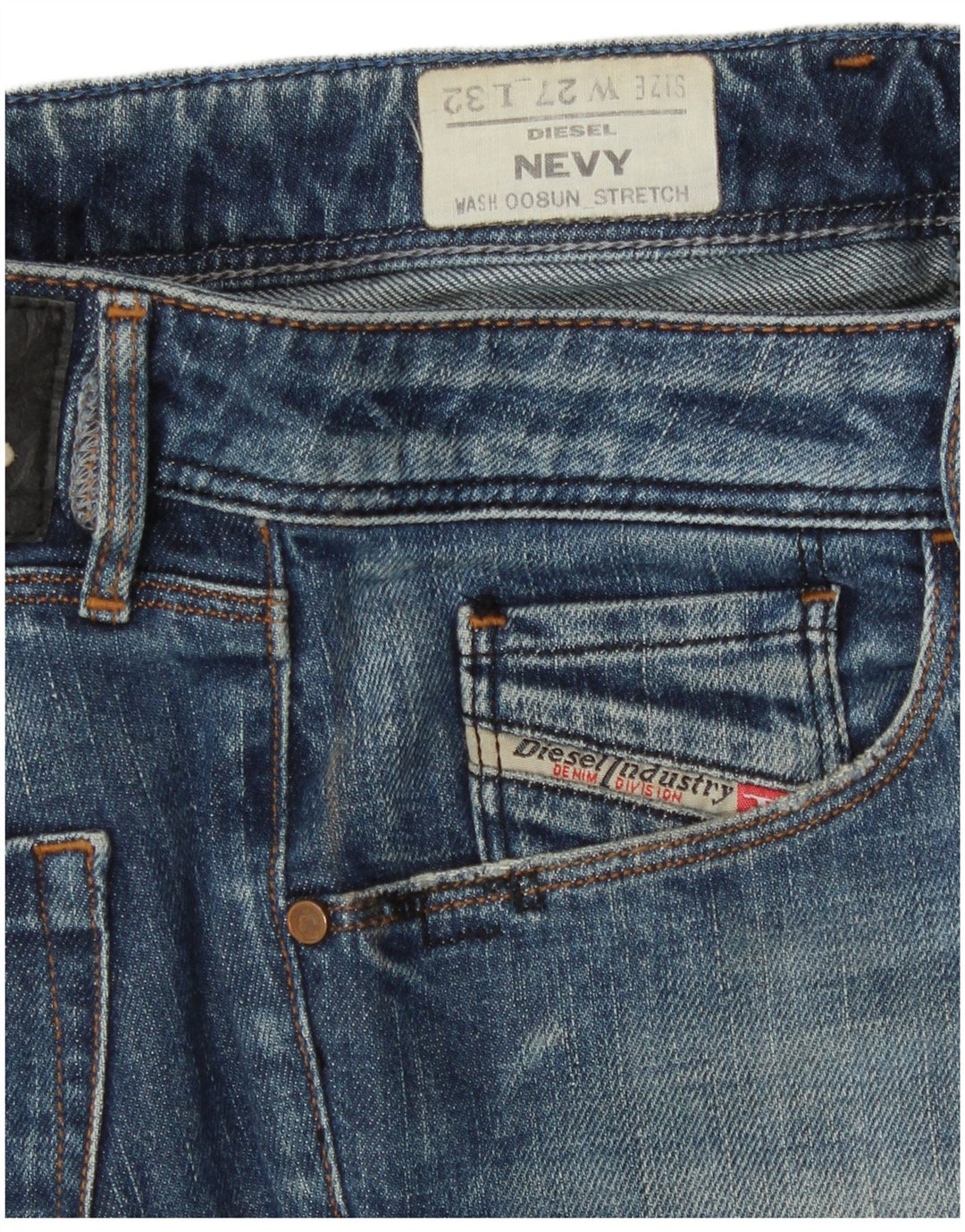 Diesel Dame Nevy Slim Jeans W27 L32 Blå Bomuld