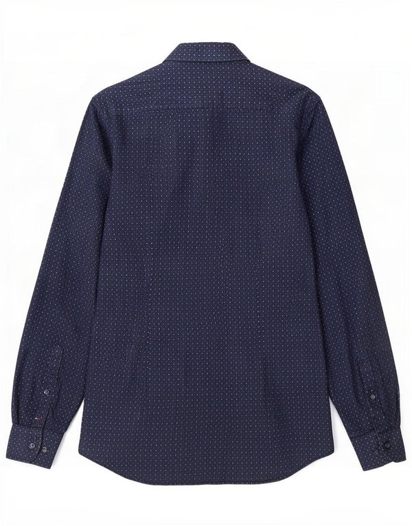 Tommy Hilfiger Herre Slim Fit Skjorte Størrelse 38 15 Medium Navy Blue Paisley