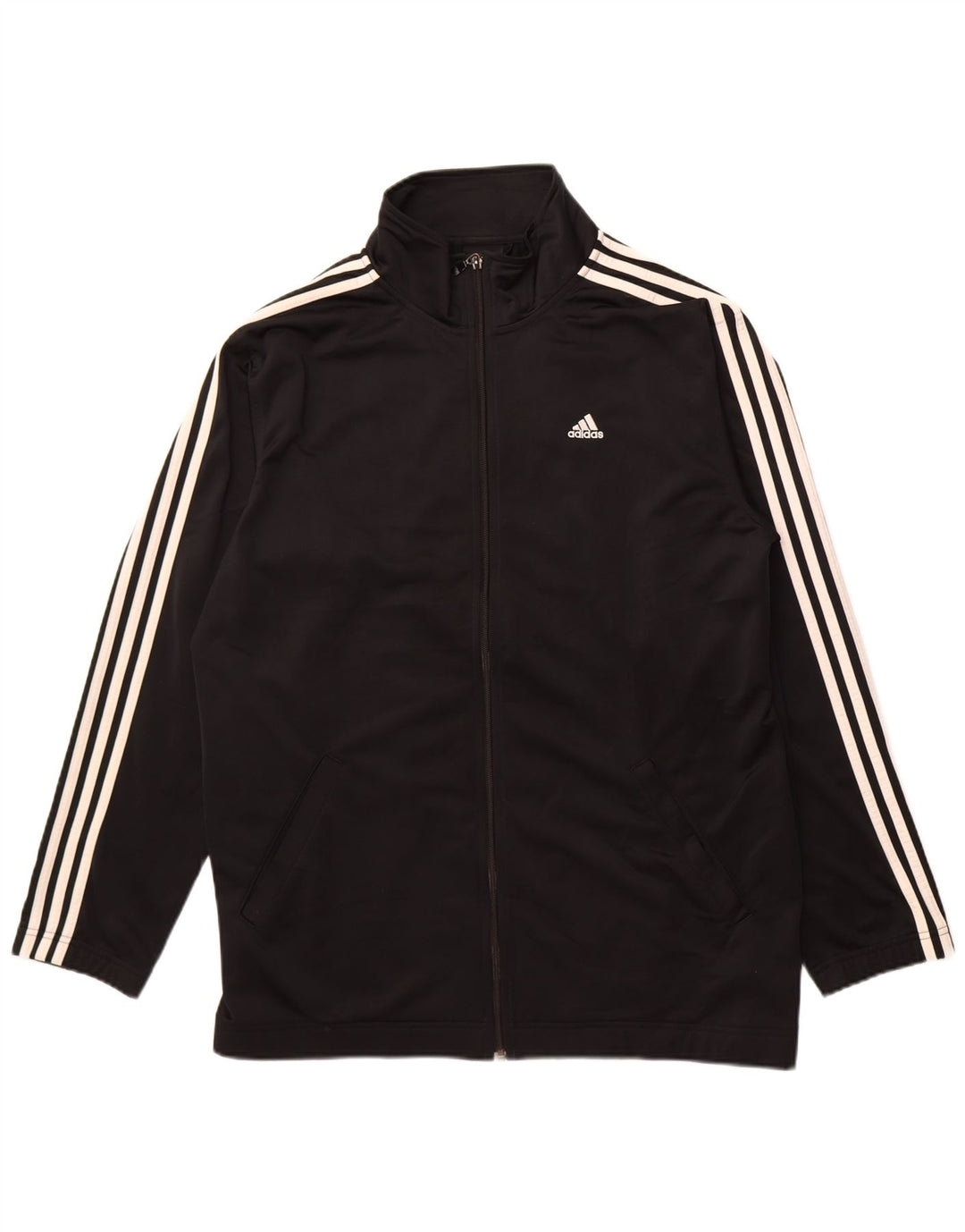 ADIDAS Mens Tracksuit Top Jacket Medium Black Polyester