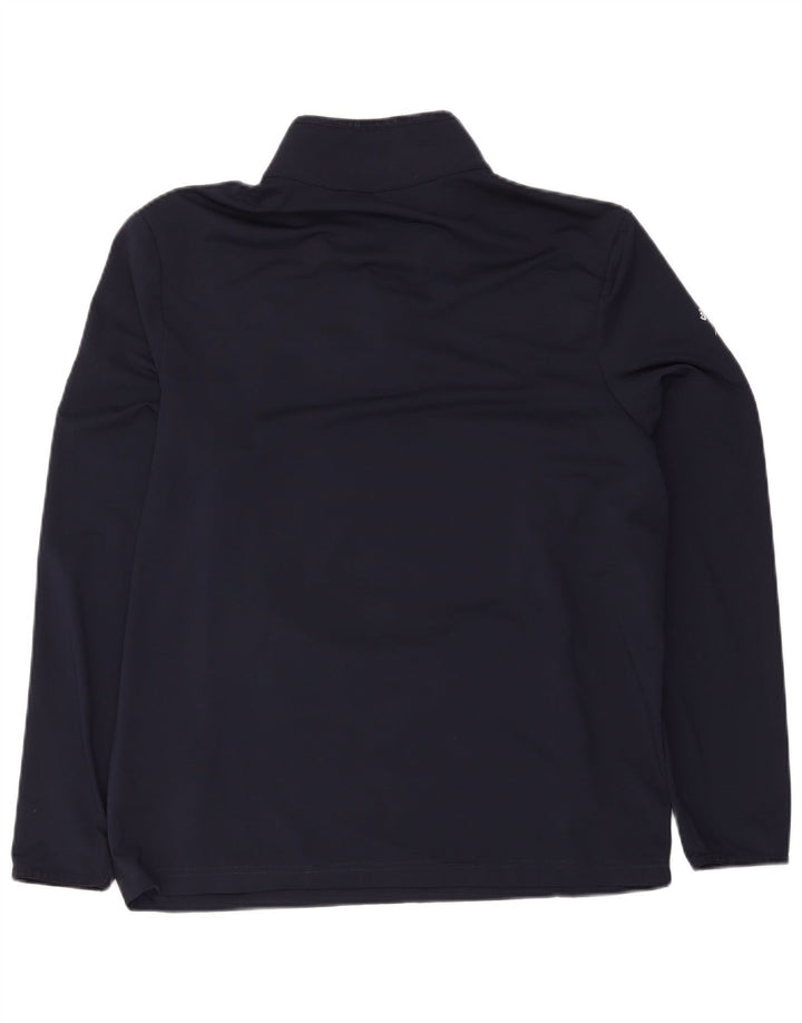 Lacoste Herre Zip Neck Pullover Træningsdragt Top Størrelse 6 XL Navy Blue Polyester