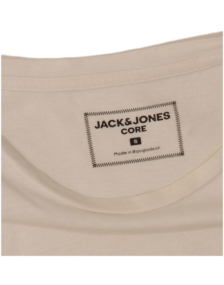 JACK & JONES Herre Core Grafisk T-Shirt Top Lille Hvid