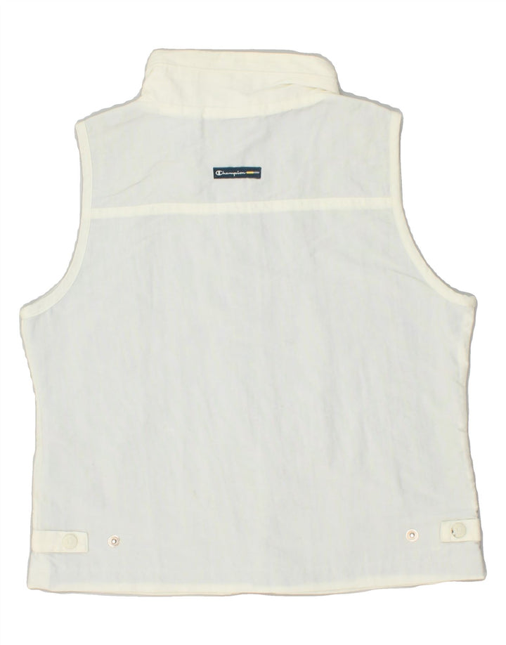 CHAMPION Womens Sleeveless Tracksuit Top Jacket UK 10 Small Off White | Vintage Champion | Thrift | Second-Hand Champion | Used Clothing | Messina Hembry 
