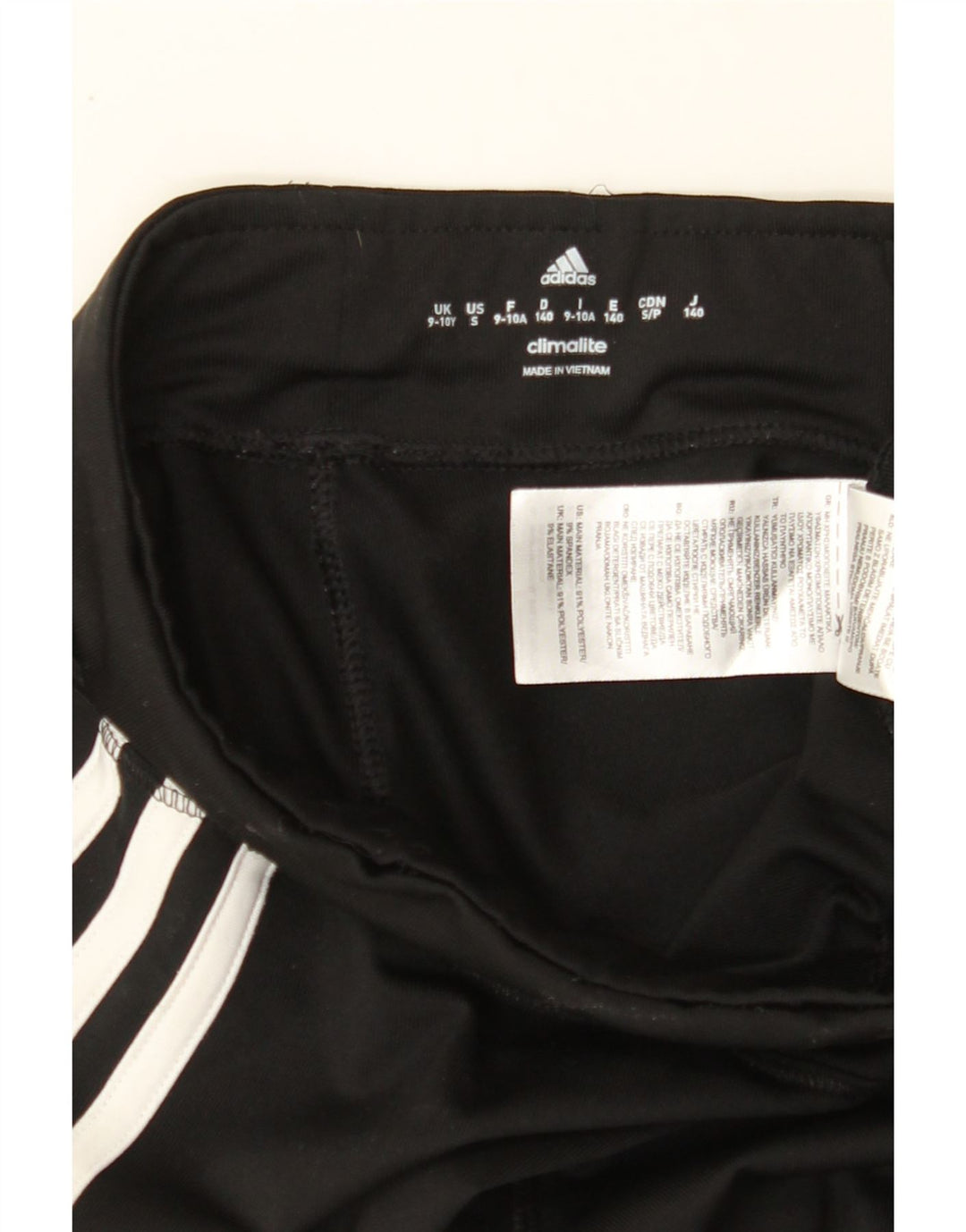 ADIDAS Girls Climalite Tracksuit Trousers 9-10 Years Black Polyester Vintage Adidas and Second-Hand Adidas from Messina Hembry 