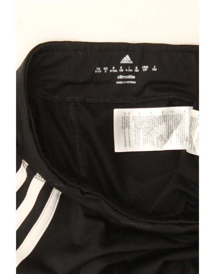 ADIDAS Girls Climalite Tracksuit Trousers 9-10 Years Black Polyester Vintage Adidas and Second-Hand Adidas from Messina Hembry 