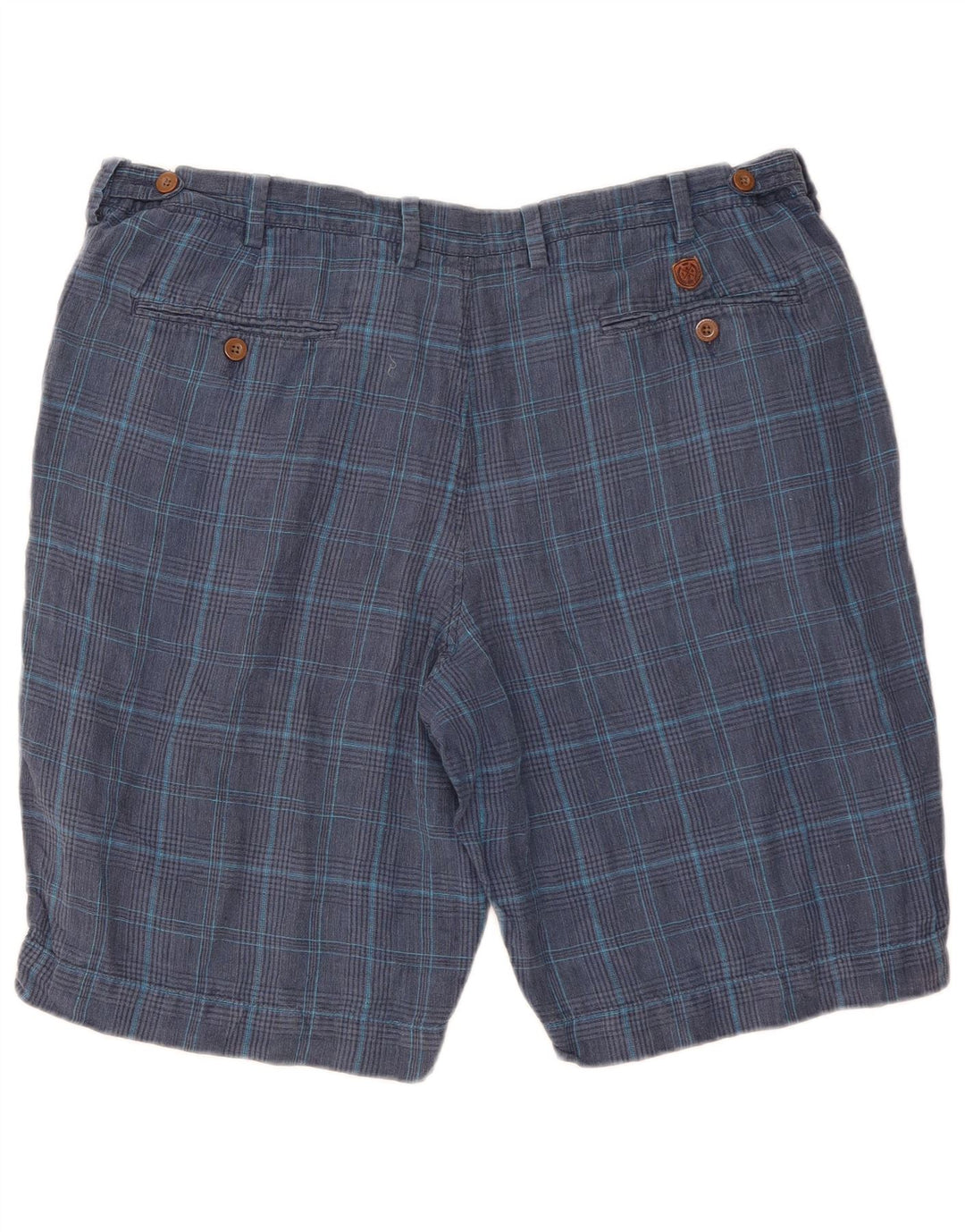 MARKS & SPENCER Chino-shorts til mænd W40 XL Marineblå ternet linned
