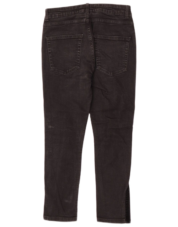 Zara Herre Cropped Jeans EU 38 Small W30 L24 Black Colourblock