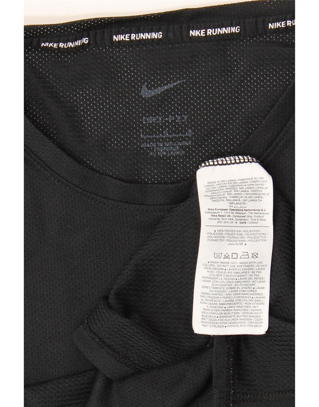 Nike Herre Dri Fit Running T-Shirt Top Stor Sort Polyester