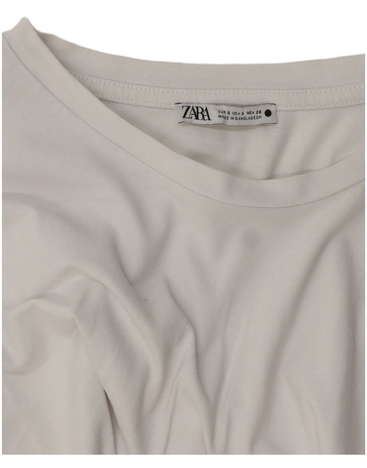 Zara Dame Oversized T-Shirt Top UK 10 Small White