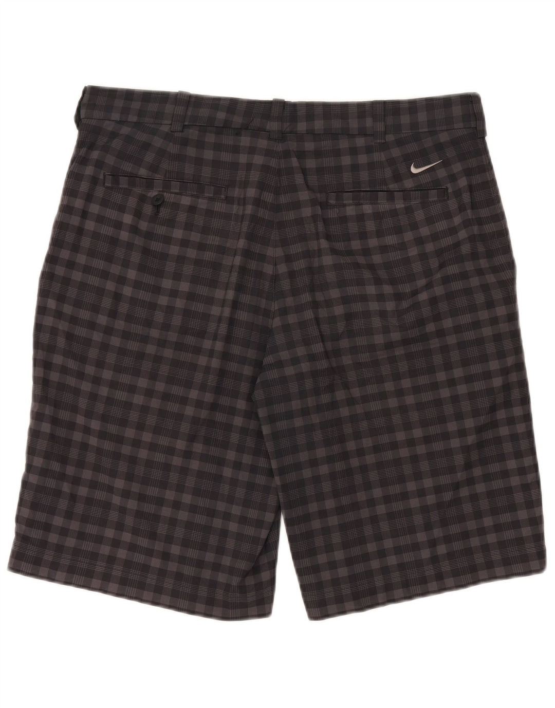 Nike Herre Dri Fit Chino Shorts W34 Large Grey Gingham Polyester