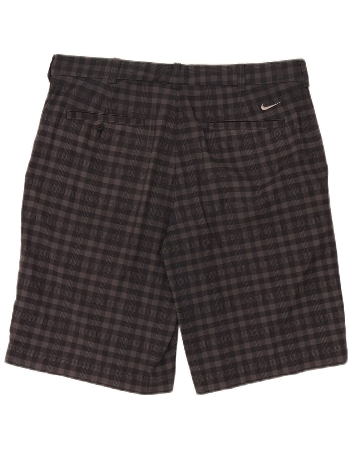 Nike Herre Dri Fit Chino Shorts W34 Large Grey Gingham Polyester