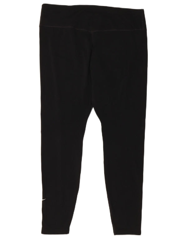 Nike Dame Dri Fit Crop Leggings UK 18 XL Sort Polyester
