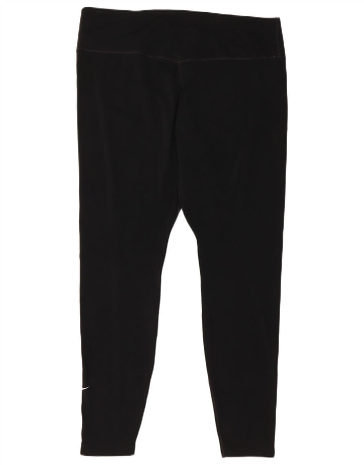 Nike Dame Dri Fit Crop Leggings UK 18 XL Sort Polyester