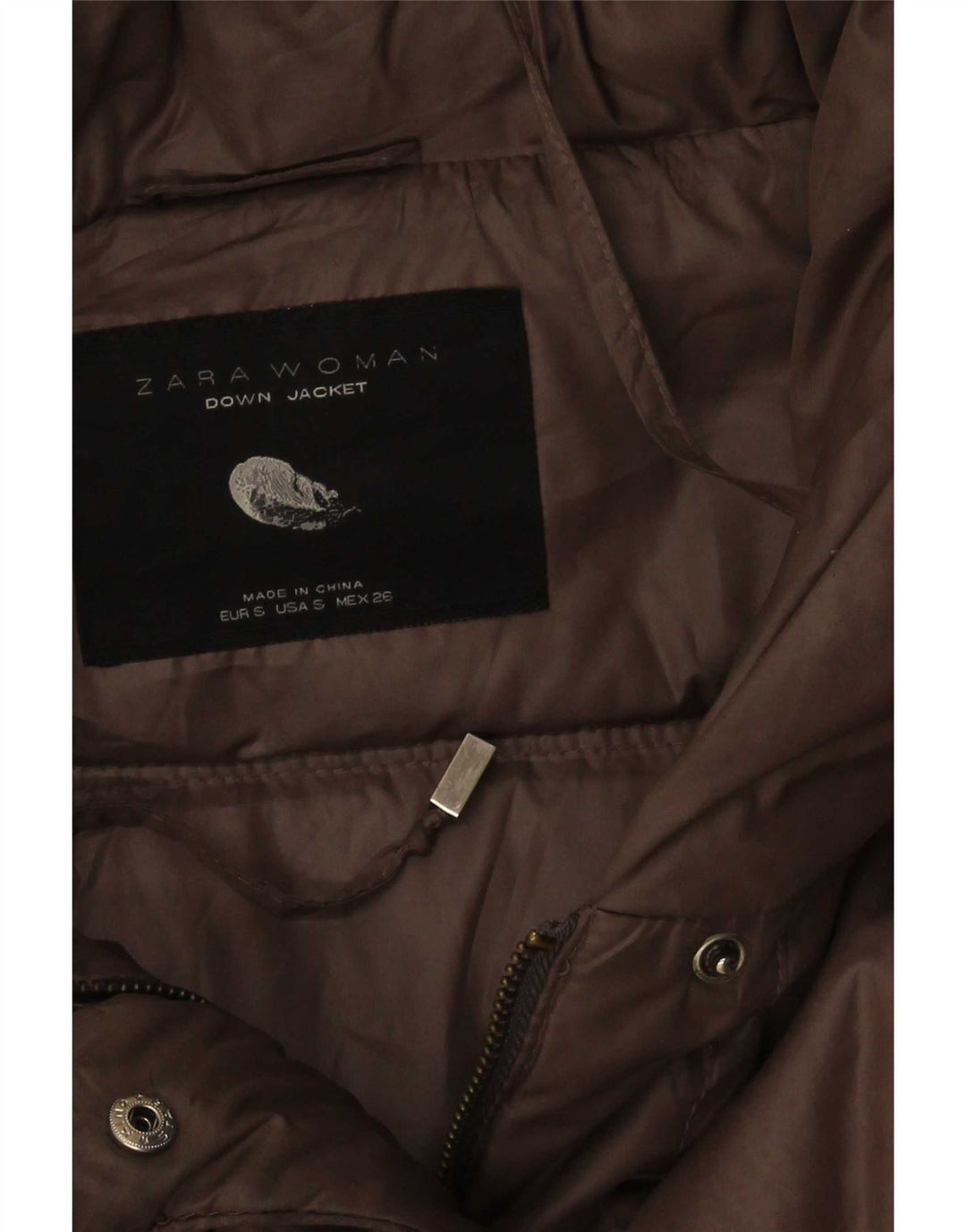 Zara polstret jakke til kvinder UK 8 Lille brun polyester