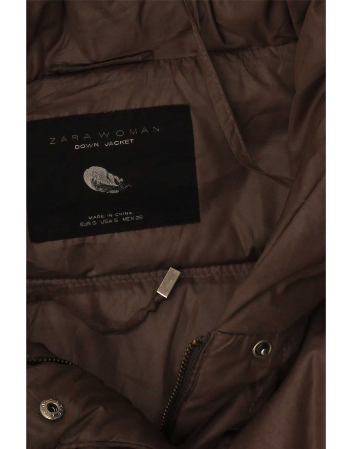Zara polstret jakke til kvinder UK 8 Lille brun polyester