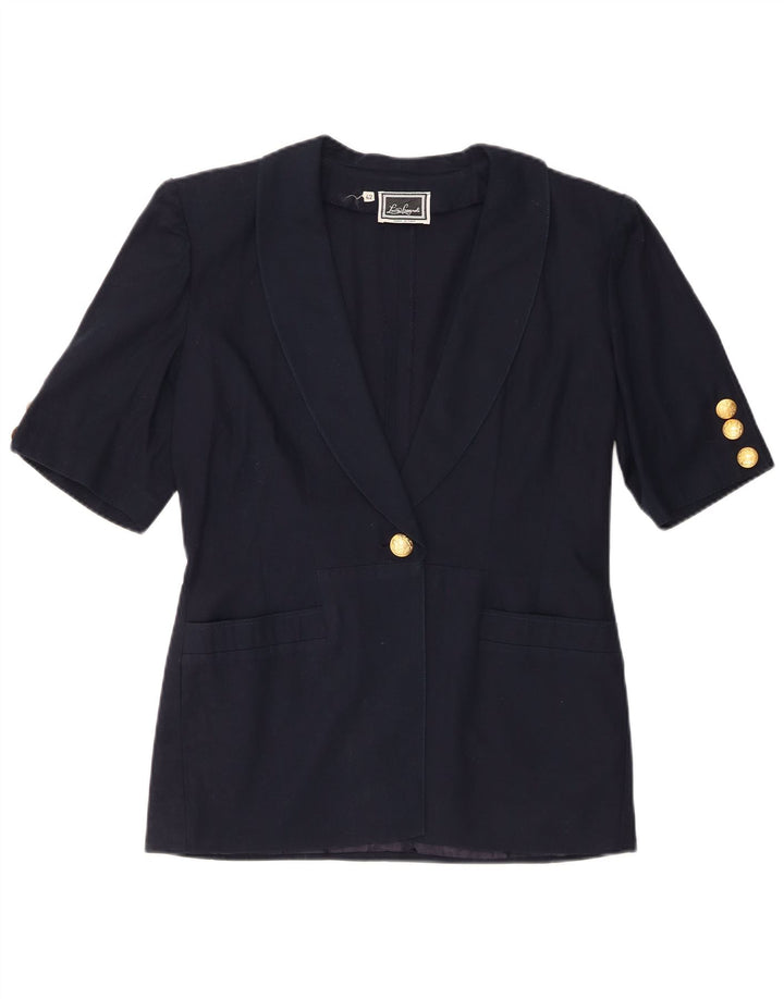 Luisa Spagnoli Dame Kortærmet Blazer Jacket IT 42 Medium Navy Blue