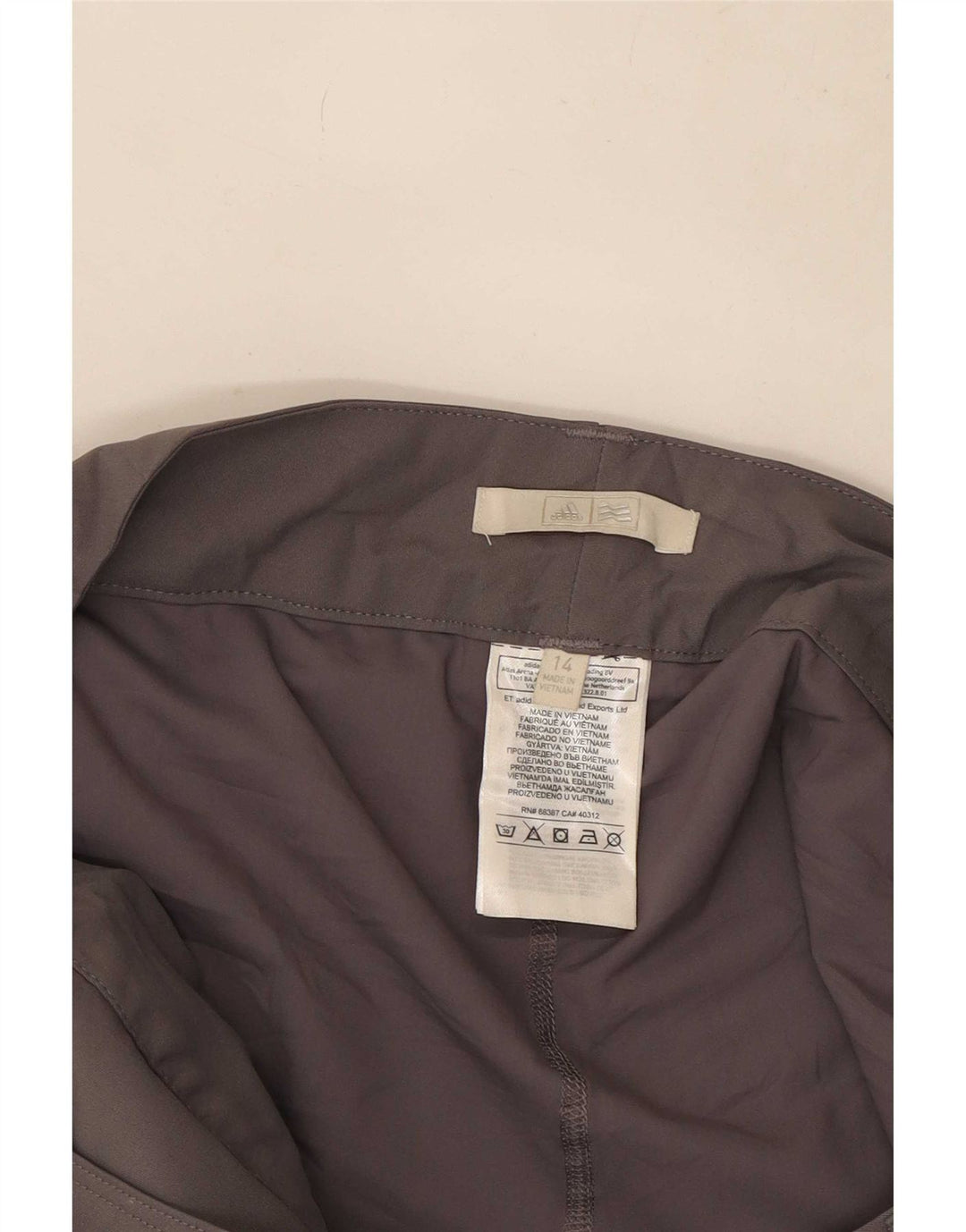 Adidas Dame Mini Nederdel UK 14 Large W32 Grå Polyester