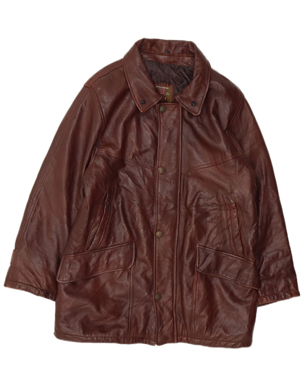 MAESTRO ARTIEIANO Herre læderjakke UK 44 2XL Brunt læder