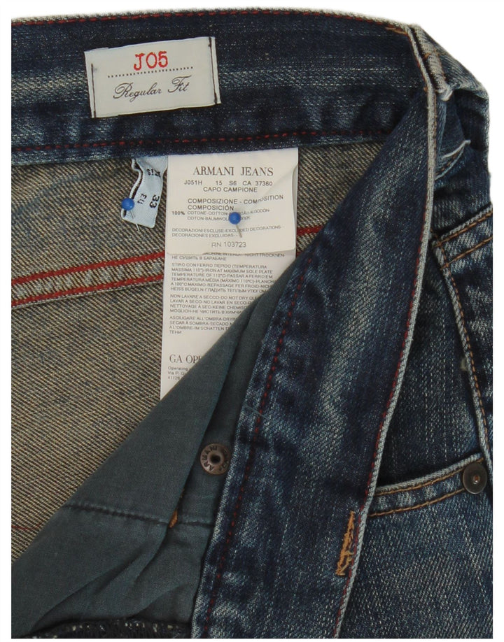 ARMANI Herre Regular Fit Bootcut Jeans W33 L32 Blå Bomuld