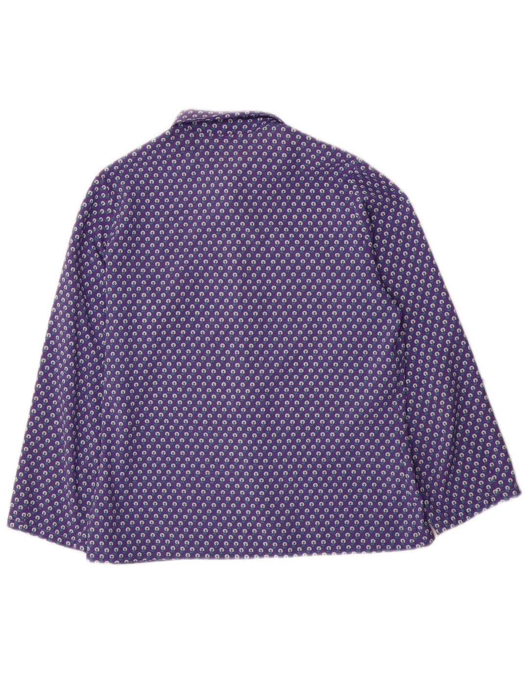 VINTAGE Womens Shirt Blouse UK 12 Medium Purple Floral