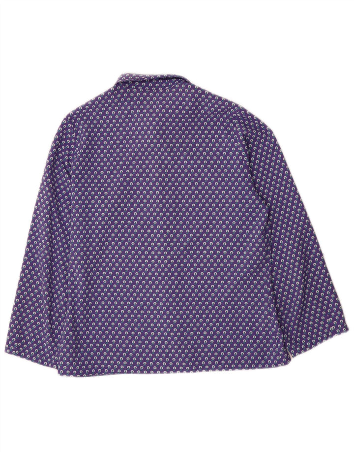 VINTAGE Womens Shirt Blouse UK 12 Medium Purple Floral
