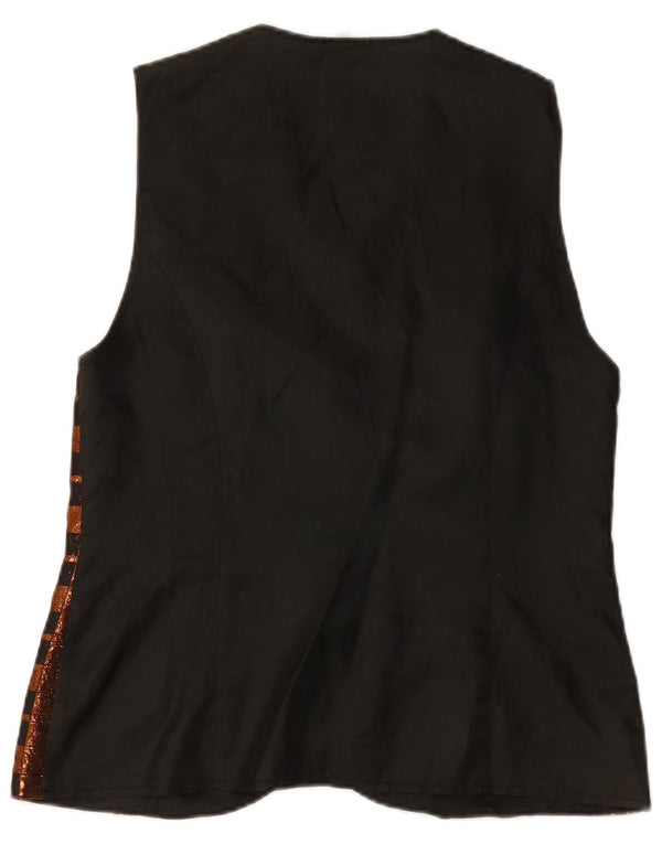 VINTAGE damevest UK 14 Medium brun ternet polyester