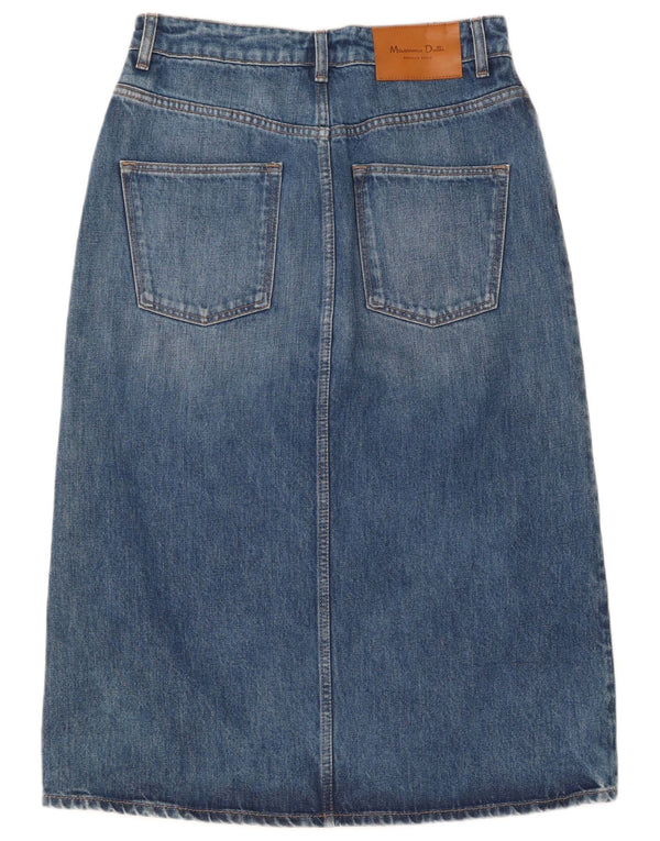 Massimo Dutti Dame højtaljet denimnederdel EU 40 Medium W30 Blå Bomuld