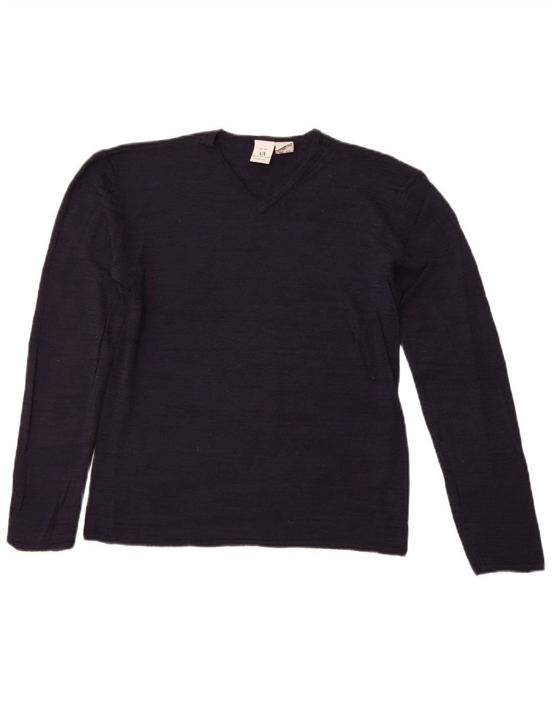 ARMANI EXCHANGE Dame V-hals sweater UK 12 Medium Navy Blue