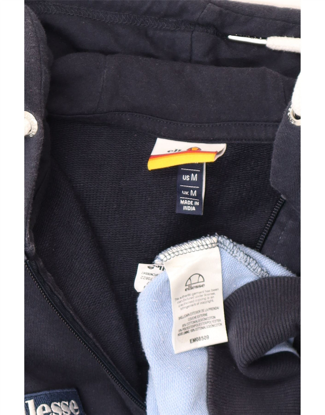 ELLESSE Hættetrøje med lynlås til mænd Medium Marineblå Colourblock Bomuld