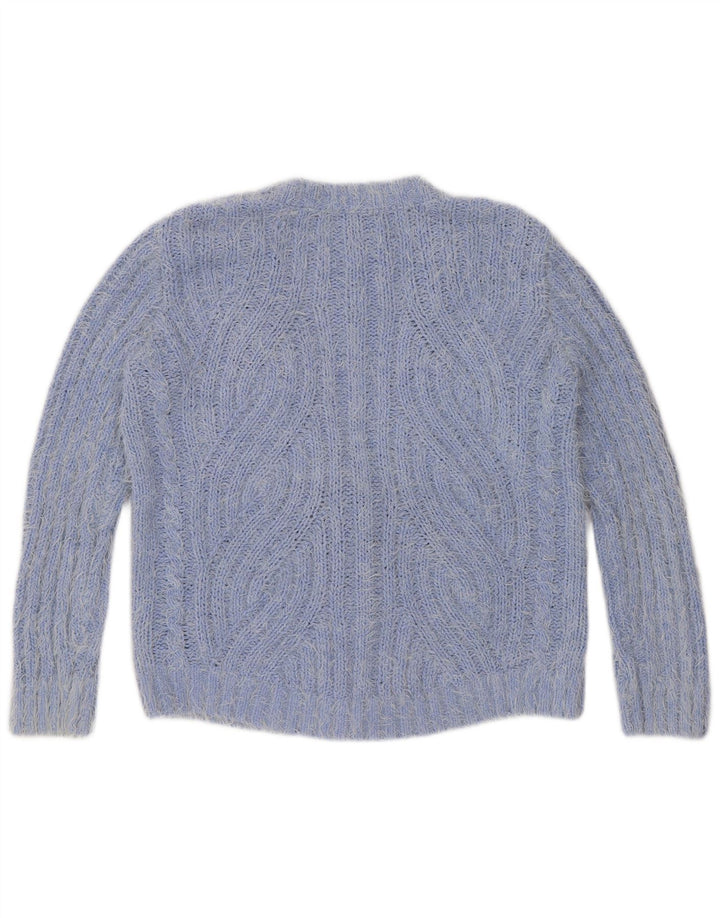 Marks & Spencer Dame Cardigan Sweater UK 14 Medium Blue Polyester