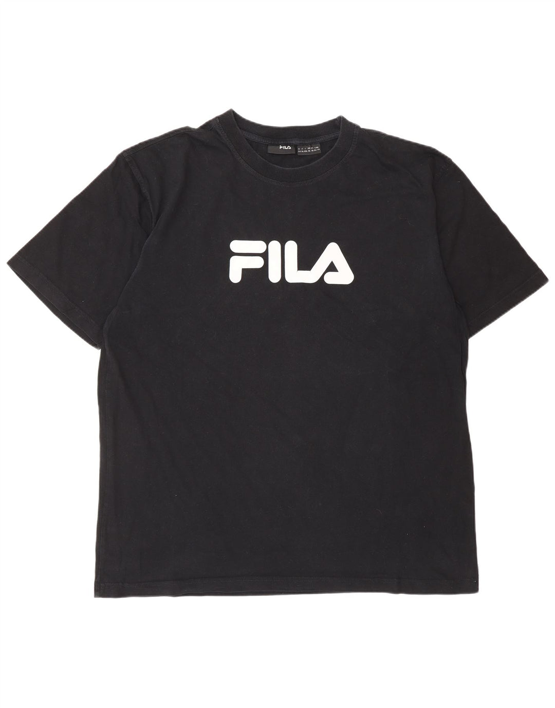 FILA Herre Grafisk T-Shirt Top XL Sort Bomuld