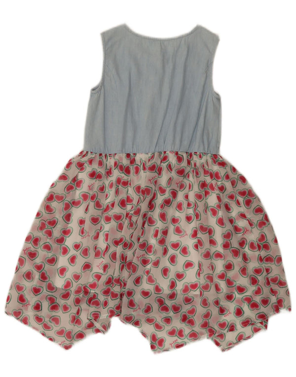 Guess Girls abstrakt mønster ærmeløs asymmetrisk kjole 4-5 år blå