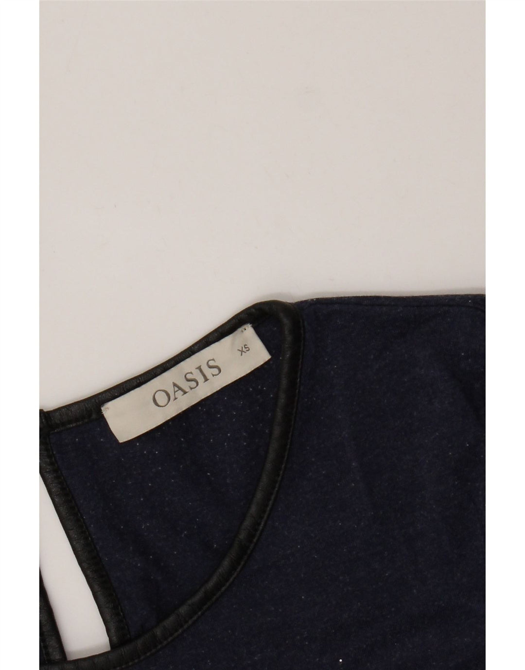 Oasis Dame Top Langærmet UK 6 XS Navy Blue Viscose