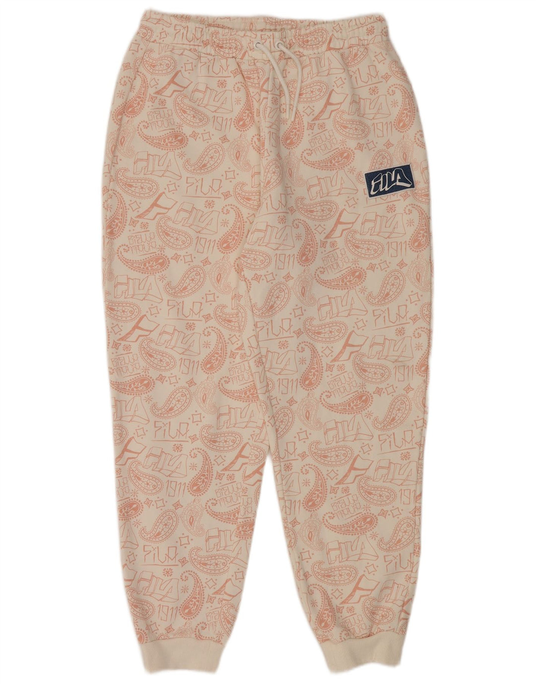 Fila Womens Graphic Oversized fuld træningsdragt UK 14 Medium Off White Paisley