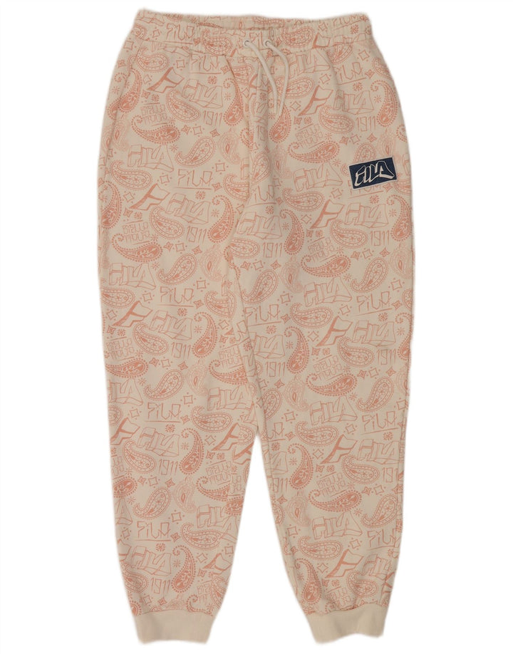 Fila Womens Graphic Oversized fuld træningsdragt UK 14 Medium Off White Paisley
