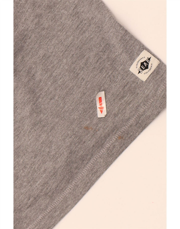 Bear Herre Grafisk T-Shirt Top XL Grå Flecked Polyester