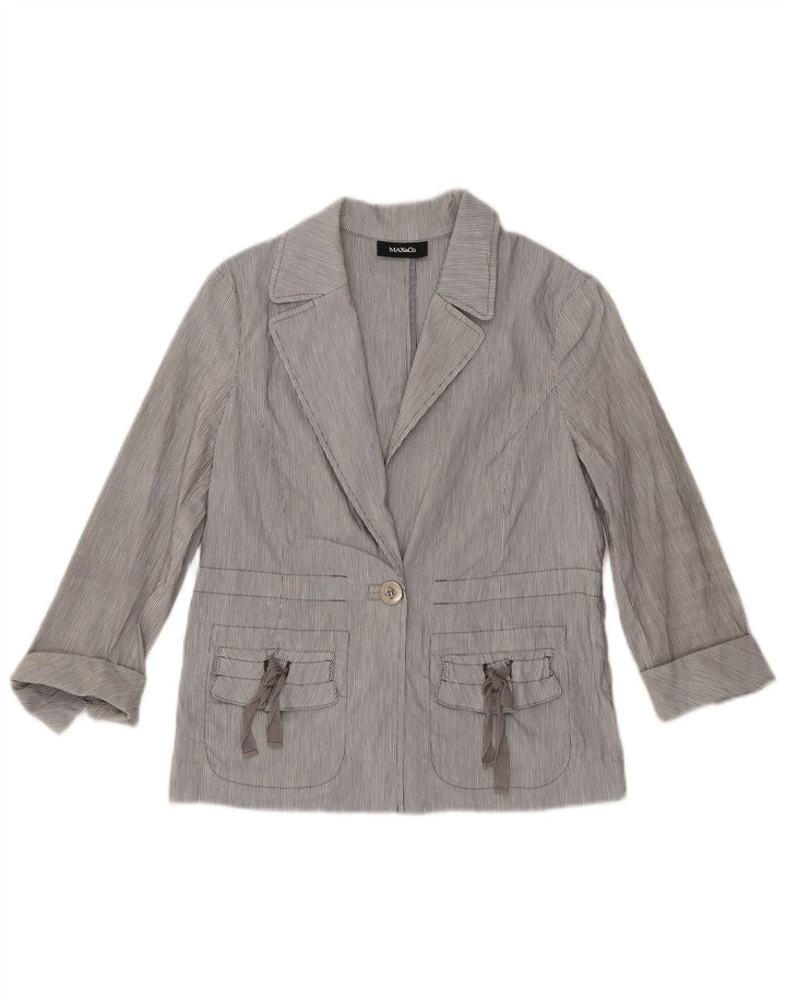Max & Co. Dame 3/4-ærmet blazerjakke UK 8 Small Blue Pinstripe