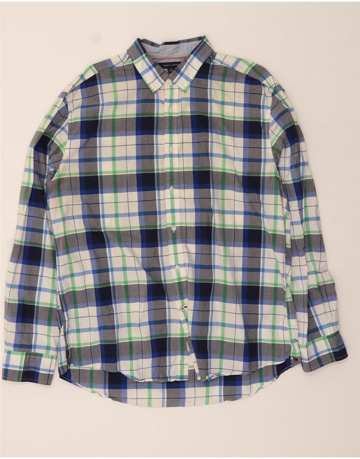 TOMMY HILFIGER Mens Custom Fit Shirt XL Multicoloured Check Cotton Vintage Tommy Hilfiger and Second-Hand Tommy Hilfiger from Messina Hembry 