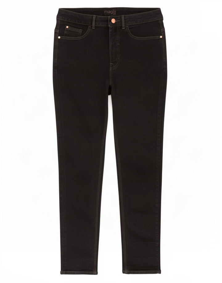 Marks & Spencer Womens Magic Slim Jeans UK 12 Medium W28 L28 Black Bomuld
