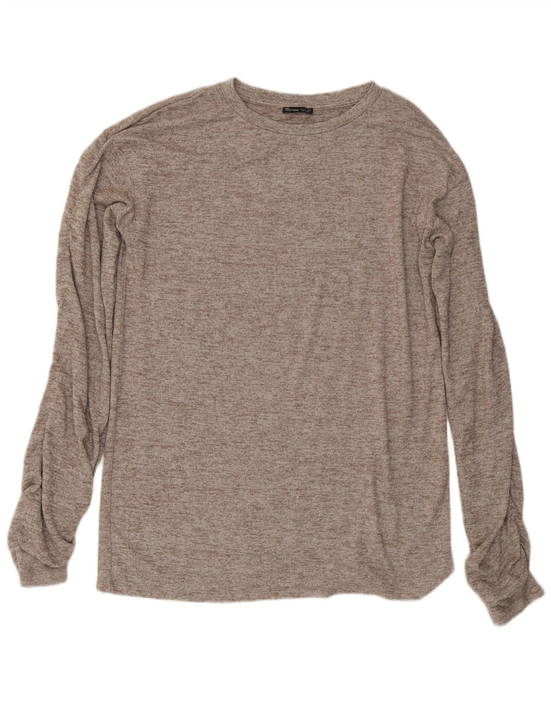 Zara Dame Oversized Top Langærmet UK 10 Små Grå Flecked