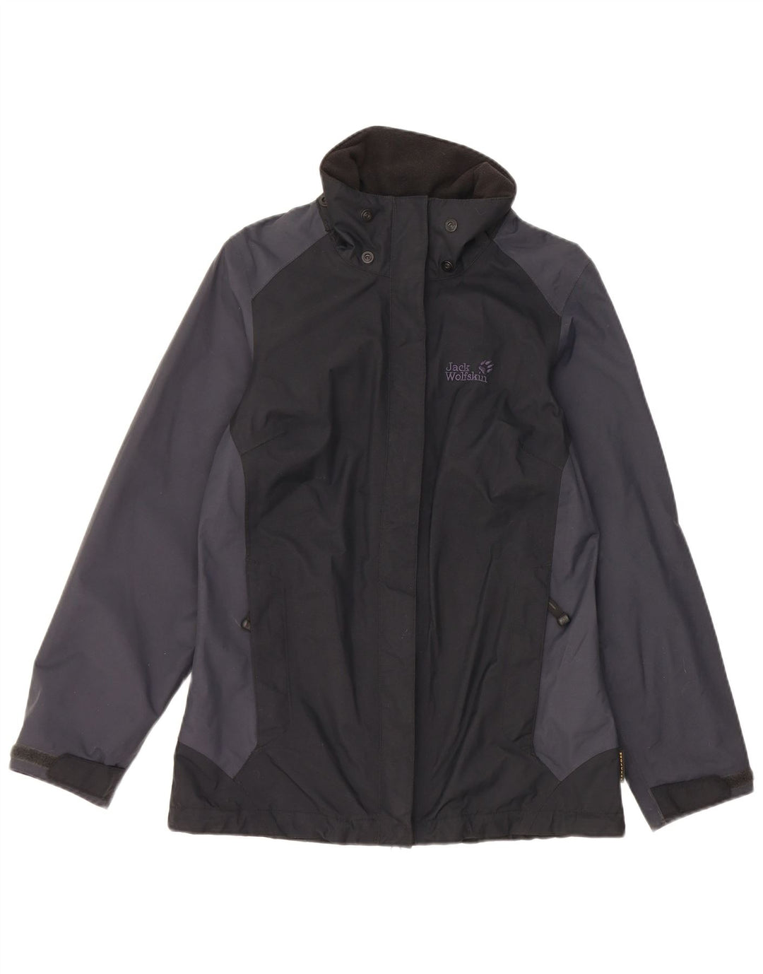 Jack Wolfskin Dame Regnjakke UK 8 Small Black Colourblock